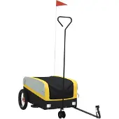 vidaXL Cykelvagn svart och gul 30 kg järn