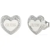 GUESS Love silverfärgade hjärtörhängen JUBE04035JWRHT/U