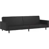 vidaXL 2-sits bäddsoffa svart konstläder 375951