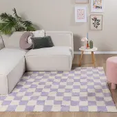 FRAAI Retromatta | Gambit lila/vit hos Volero | 160x230 cm | Bomull | Symmetrisk | Rektangulär | Hög lugg