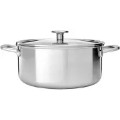 KitchenAid - Multiply Casserole with Lid - Silver - 24 cm
