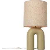 QAZQA Design bordslampa beige med linneskärm beige - Lotti