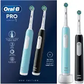 Oral-B Pro Series 1 Cross Action tandborstset 2-pack svart + blå (svart/blå)