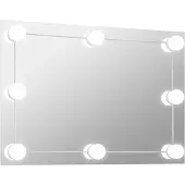 vidaXL Väggspegel med LED-belysning Rektangulärt