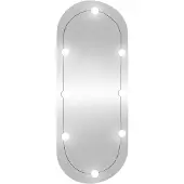 vidaXL Väggspegel med LED-belysning 45x100 cm glas oval