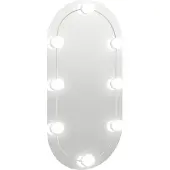 vidaXL Spegel med LED-lampor 80x40 cm glas oval
