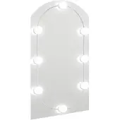 vidaXL Spegel med LED-lampor 70x40 cm glas valvformad (335864+326088)