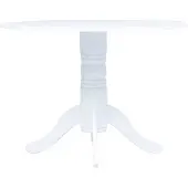 vidaXL Bord Vitt, 106 Cm, Massivt Gummiträ