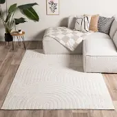 FRAAI Japandi-matta | Yori Arches gräddvit hos Volero | 160x230 cm | Polyester | Asymmetrisk | Rektangulär | Hög lugg