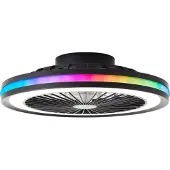 Brilliant G99280/06 Palmero LED-taklampa med fläkt Lysdiod-modul LED fast installerad 40 W Svart