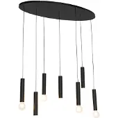 QAZQA Design Hänglampa Svart Oval 7-ljus - Tuba