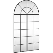 vidaXL Väggspegel svart 80x140 cm bågformad järn