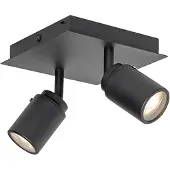 QAZQA Modern badrumsspotlight svart fyrkantig 2-ljus IP44 - Ducha