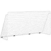 vidaXL Fotbollsmål med nät vit 366x122x182 cm stål