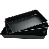 King Hoff Varle: bakformar, 3-pack, rektangulära, svart marmor 37x26x3,5 cm, kinghoff, kh-4199