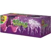 SES Creative Slime - - Glitter slime - 2 burkar med 2 olika tjocklekar och färger - väl tvättbar - Glutenfri slime, Slime, 3 År, Lilla, 2 st