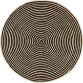 vidaXL Mattor - - Spirale Svart - Flätad jute - Diameter 90 cm - Handgjord