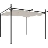 vidaXL Pergola med utdragbart tak krämfärgad 295x292x230 cm 360114