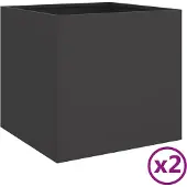 vidaXL Odlingslådor 2 st svart 49x47x46 cm kallvalsat stål