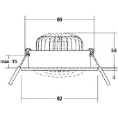 Brumberg Downlight BB34, Svart, Vardagsrum / matsal, Aluminium / grå / zink, Downlights