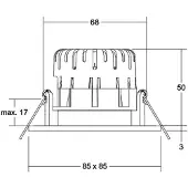 Brumberg Downlight BB21, dimbar, Svart, Badrum, Aluminium / grå / zink, Downlights
