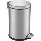 EKO Pedalhink, Luna, matt stål, rostfritt stål, 5 l, med innerbehållare av plast och mjukstängande lock, skyddad mot fingeravtryck
