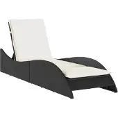 vidaXL Chaise Longue med Kuddar, Vilolits med Justerbart Ryggstöd, Solbädd, Utemöbel, Modern, 368278