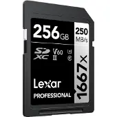 Lexar Professional - Flash-minneskort - 256 GB - Video Class V60 / UHS-II U3 / Class10 - 1667x - SDXC UHS-II