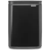 Brabantia Bo Waste Bin, 4 l, Rektangulär, Stål, Svart, Stål, Manuell