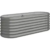 vidaXL Odlingslåda pulverlackerat stål 114x40x36 cm grå
