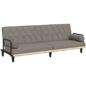 vidaXL Bäddsoffa med armstöd taupe tyg