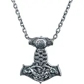 Northern Viking Jewelry Vegvisir Thor's Hammer hänge NVJ-H-RS023