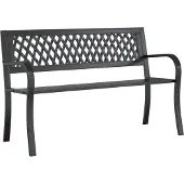 vidaXL Trädgårdsbänk svart 120 cm stål