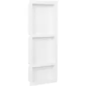 vidaXL Infälld duschhylla niche 3 hyllor vit högglans 41x99x9 cm