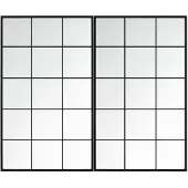 vidaXL Väggspeglar 2 st svart 100x60 cm metall