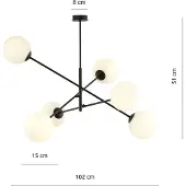 Emibig Taklampa Linear LIGHTING, dimbar, Svart, Vardagsrum / matsal, Metall, Modern, Taklampa