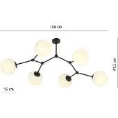 Emibig Taklampa Space LIGHTING, dimbar, Svart, Vardagsrum / matsal, Metall, Modern, Taklampa