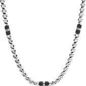 Fossil Halsband 'JF03314040' svart / silver