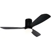 QAZQA Smart takfläkt svart 132cm inkl. LED 3-stegs dimbar i Kelvin med fjärrkontroll - Sofia