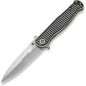CIVIVI RS71 C23025-1 Satin Nitro-V, Milled Ivory Black G10 pocket knife, Robert Saniscalchi design