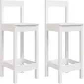 vidaXL Barstolar 2 st Svart 40x41,5x112 cm massiv furu