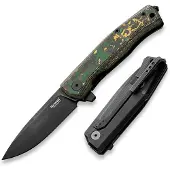 Lionsteel Myto MT01-MC-TS CPM MagnaCut, Old Black Toxis Stone FatCarbon pocket knife, Molletta design