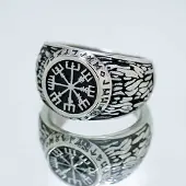 Northern Viking Jewelry Rune Vegvisir ring NVJSO021-190