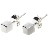 Silver Bar Kub stiftörhängen 6 mm 987