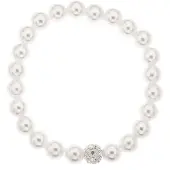 Silver Bar pärlemor armband flexibel one size vit 4842
