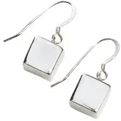 Silver Bar Kub hängande örhängen 8 mm 983