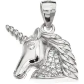 Silver Bar Unicorn zirkon hängsmycke 14 mm 57