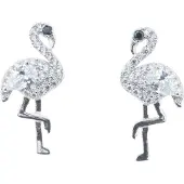 Silver Bar Flamingo pave stiftörhängen 18 mm 8418