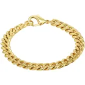 Ace of Spades IP-guldpläterad pansararmband Miami Cuban 8 mm SSB-8405-8GP/21cm