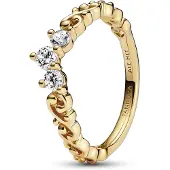 Pandora Ring Stackable Regal Swirl Tiara 14k gold-plated ring 162232C01-54